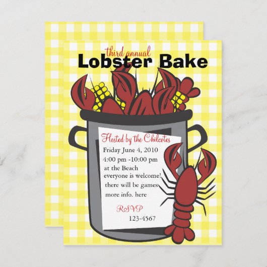 Lobster Dinner Kaart (Voorkant / Achterkant)