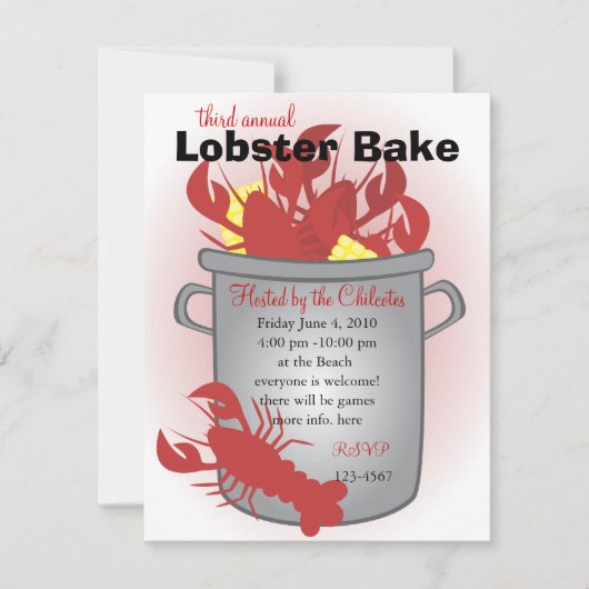 Lobster Dinner Kaart (Voorkant)