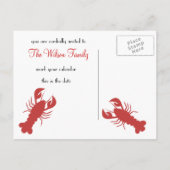Lobster Dinner Save the Date Aankondigingskaart (Achterkant)