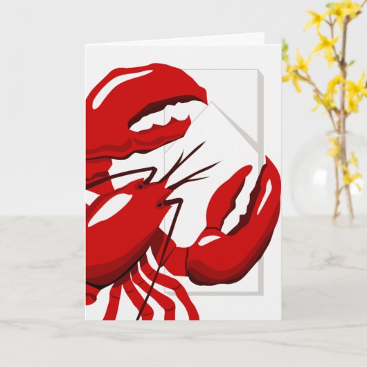 Lobster Dinner Wenskaart Kaart (Gele Bloem)