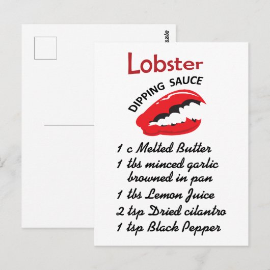 Lobster Dipping Sauce Briefkaart (Voorkant / Achterkant)