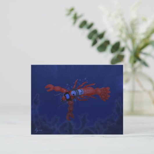 Lobster Diving Briefkaart (Staand voorkant)