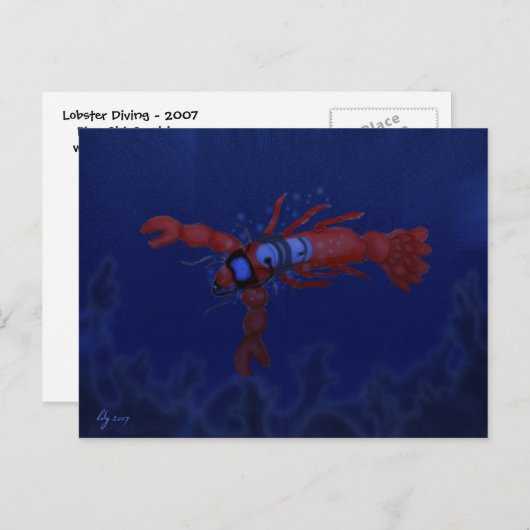 Lobster Diving Briefkaart (Voorkant / Achterkant)