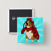 Lobster Dog Button (Voorkant /achterkant)