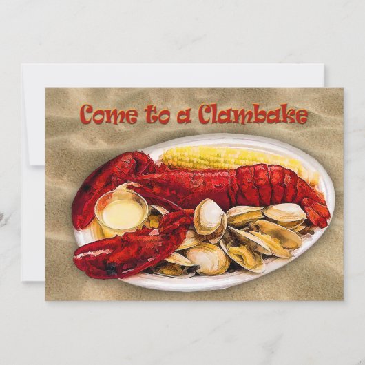 Lobster en Clams Clambake Kaart (Voorkant)