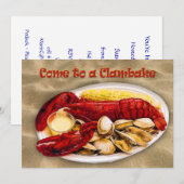 Lobster en Clams Clambake Kaart (Voorkant / Achterkant)