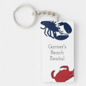 Lobster en Crab Custom Beach House Key Ring Sleutelhanger (Voorkant)