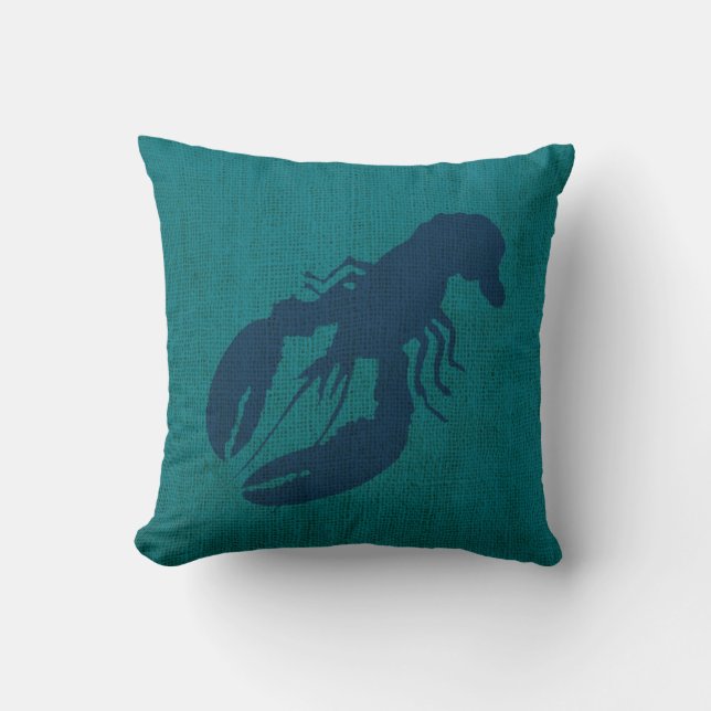 Lobster en Crab in Ocean Green Blue Kussen (Voorkant)