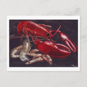 Lobster en garnalen briefkaart
