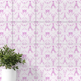 Lobster en Krabben Licht Roze Preppy Babykamer Tegeltje