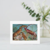Lobster en Langoustine Briefkaart (Staand voorkant)