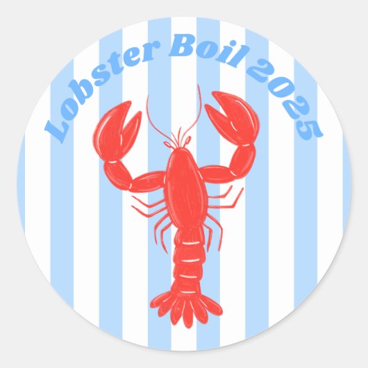 Lobster en Strepen Sticker (Voorkant)