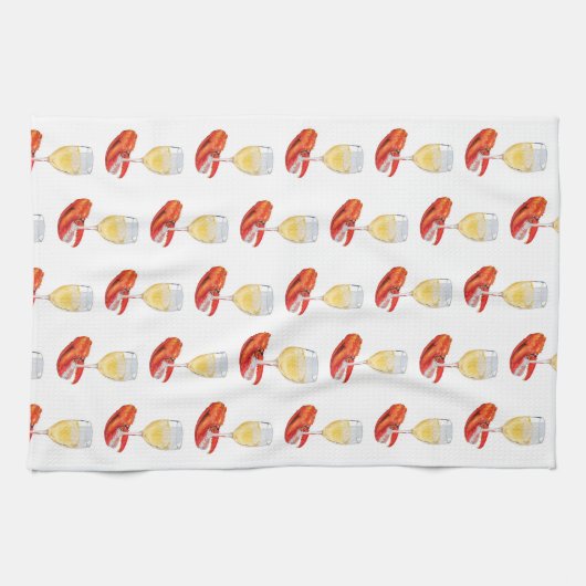 Lobster en wijn theedoek (Horizontaal)