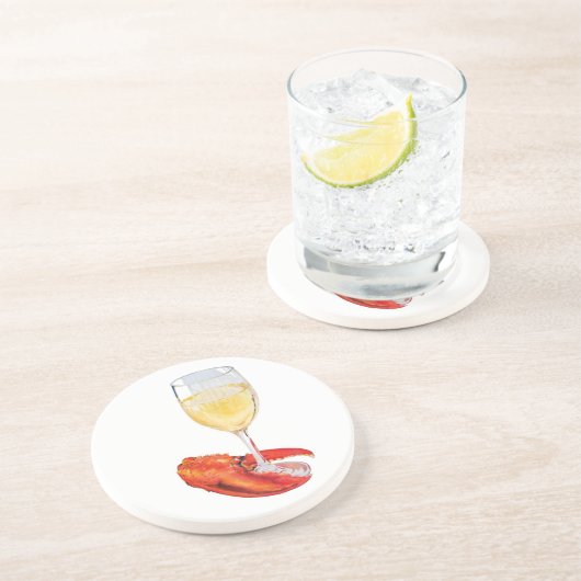 Lobster en wijn zandsteen onderzetter (Zijkant)