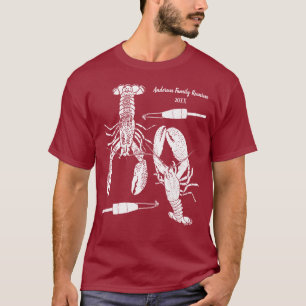 Lobster en Wooden Vist Aangepast bericht T-shirt