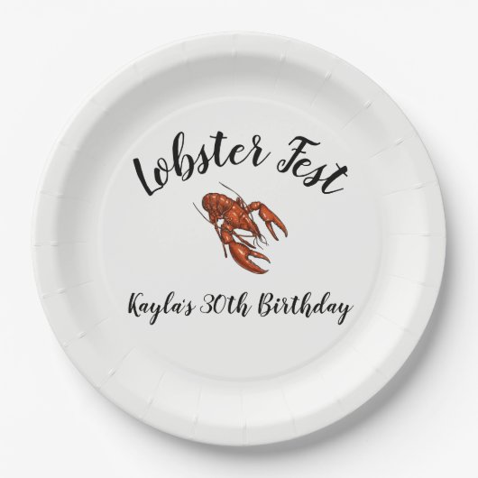 Lobster Fest Napkins Papieren Bordje (Voorkant)