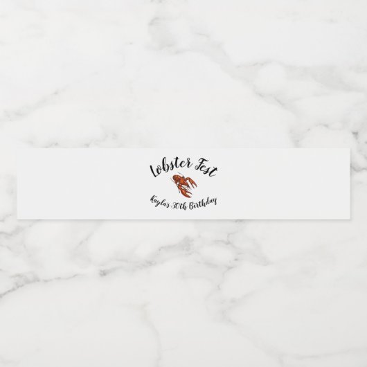 Lobster Fest Waterfles Etiket (Enkel label)