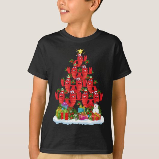 Lobster Fish Xmas - boom - aansteker kerstman T-shirt (Voorkant)