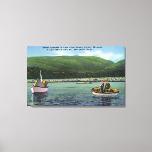 Lobster Fishermen on Otter Creek Hard at Work Canvas Afdruk