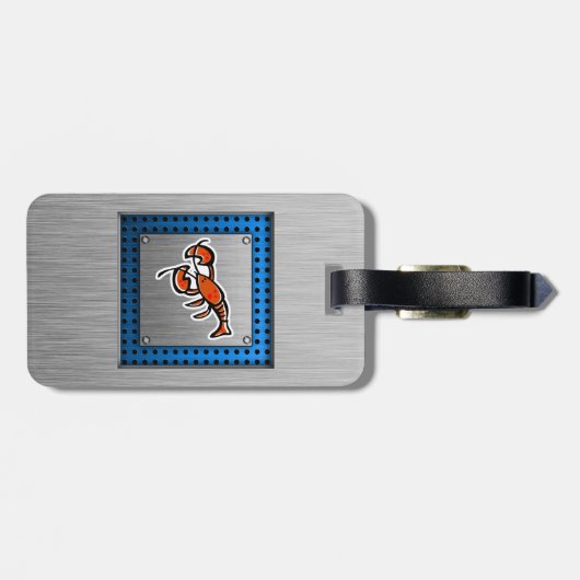 Lobster, geborsteld metaal bagagelabel (Achterkant horizontaal)