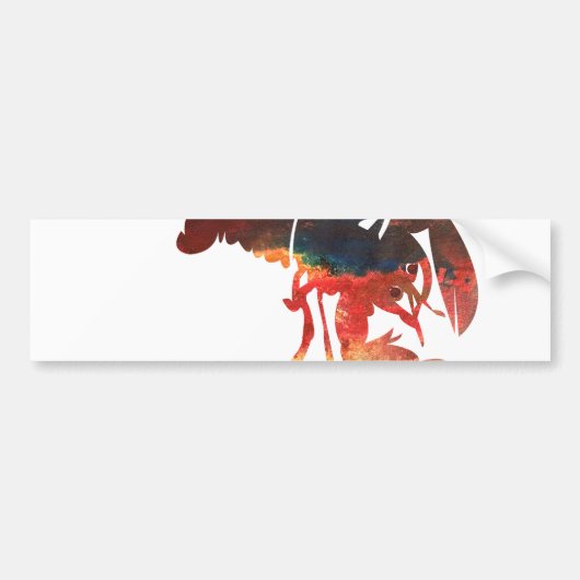 Lobster gemengde media collage bumpersticker (Voorkant)