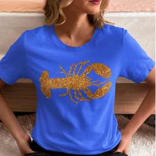 Lobster Gold Glitter look Summer Beach Tri-Blend Shirt