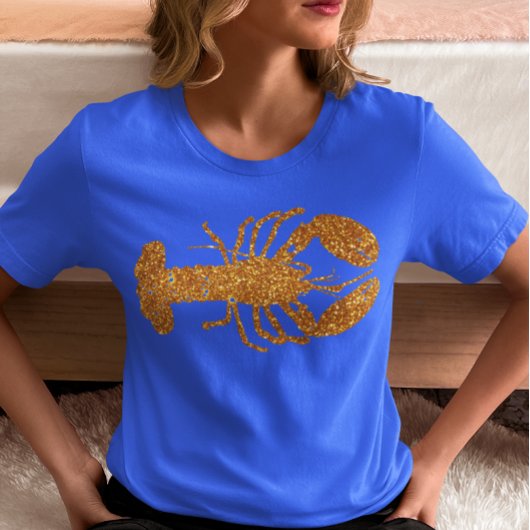 Lobster Gold Glitter look Summer Beach Tri-Blend Shirt