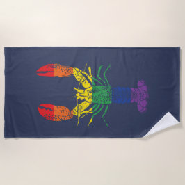 Lobster Graphic met Pride Rainbow Stripes Strandlaken