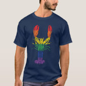 Lobster Graphic met Pride Rainbow Stripes T-shirt (Voorkant)