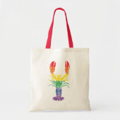 Lobster Graphic met Pride Rainbow Stripes Tote Bag (Voorkant)
