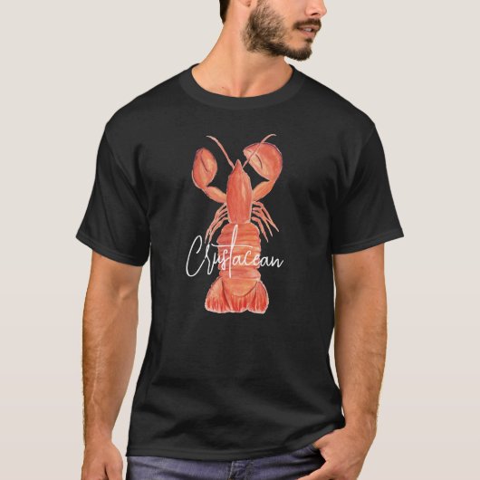 Lobster Hand Painted Crawfish Schaaldieren T-shirt (Voorkant)