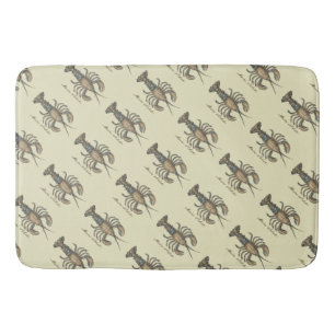 Lobster Illustration Antiek Maine Seafood Badmat