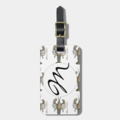 Lobster Illustration Antiek Maine Seafood Bagagelabel (Voorkant verticaal)