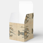 Lobster Illustration Antiek Maine Seafood Bedankdoosjes (Geopend)