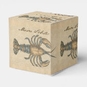 Lobster Illustration Antiek Maine Seafood Bedankdoosjes (Achterkant)