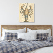 Lobster Illustration Antiek Maine Seafood Canvas Afdruk (Insitu (Slaapkamer))