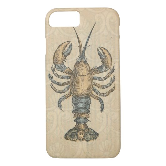 Lobster Illustration Antiek Maine Seafood Case-Mate iPhone Case (Achterkant)