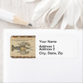 Lobster Illustration Antiek Maine Seafood Etiket (Insitu)