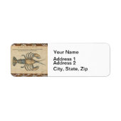 Lobster Illustration Antiek Maine Seafood Etiket (Voorkant)