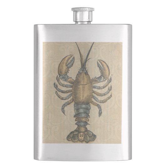 Lobster Illustration Antiek Maine Seafood Flacon (Voorkant)