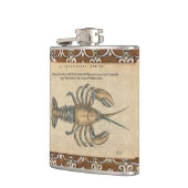 Lobster Illustration Antiek Maine Seafood Heupfles (Links)