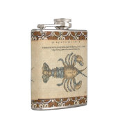 Lobster Illustration Antiek Maine Seafood Heupfles (Rechts)