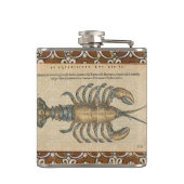 Lobster Illustration Antiek Maine Seafood Heupfles (Achterkant)