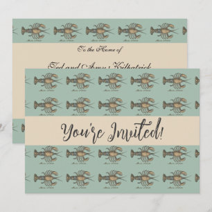 Lobster Illustration Antiek Maine Seafood Kaart