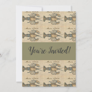 Lobster Illustration Antiek Maine Seafood Kaart