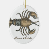 Lobster Illustration Antiek Maine Seafood Keramisch Ornament (Rechts)