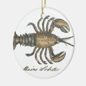 Lobster Illustration Antiek Maine Seafood Keramisch Ornament (Links)