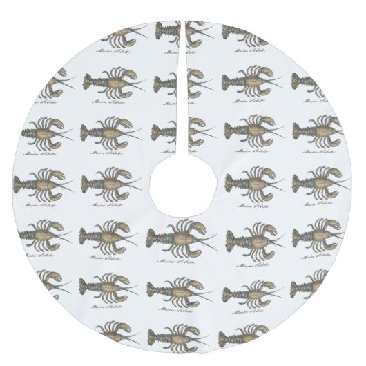 Lobster Illustration Antiek Maine Seafood Kerstboom Rok (Voorkant)