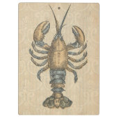 Lobster Illustration Antiek Maine Seafood Klembord (Achterkant)
