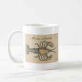 Lobster Illustration Antiek Maine Seafood Koffiemok (Links)